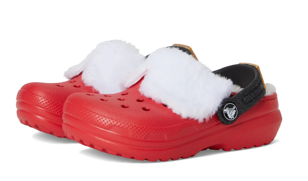 Crocs Unisex Kids Santa Classic Clogs Size J 3 Festive Red White Black NWT